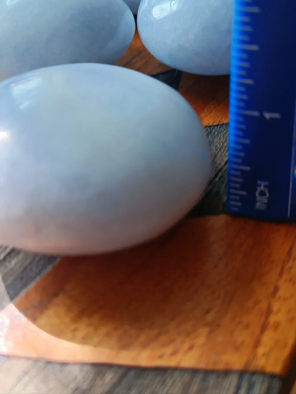 Blue Calcite Crystal Palm Stone (1)